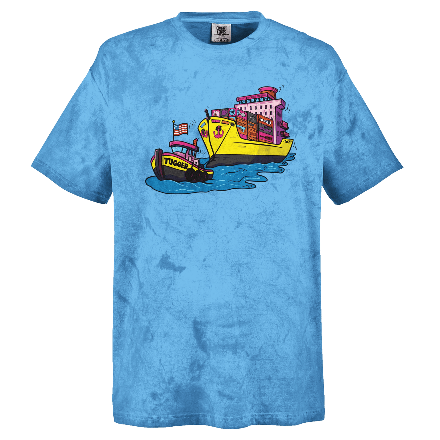 Cheeky Tugger Erotic Nautical Adventure Unisex Heavyweight Tie-Dye Crewneck T-Shirt | Comfort Colors 1745 - Urban Muse & Sultry Hues