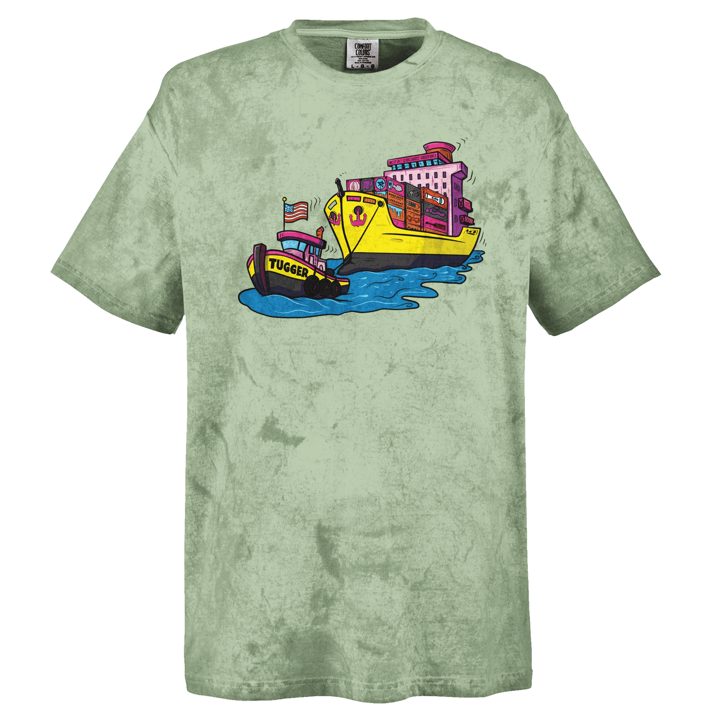 Cheeky Tugger Erotic Nautical Adventure Unisex Heavyweight Tie-Dye Crewneck T-Shirt | Comfort Colors 1745 - Urban Muse & Sultry Hues