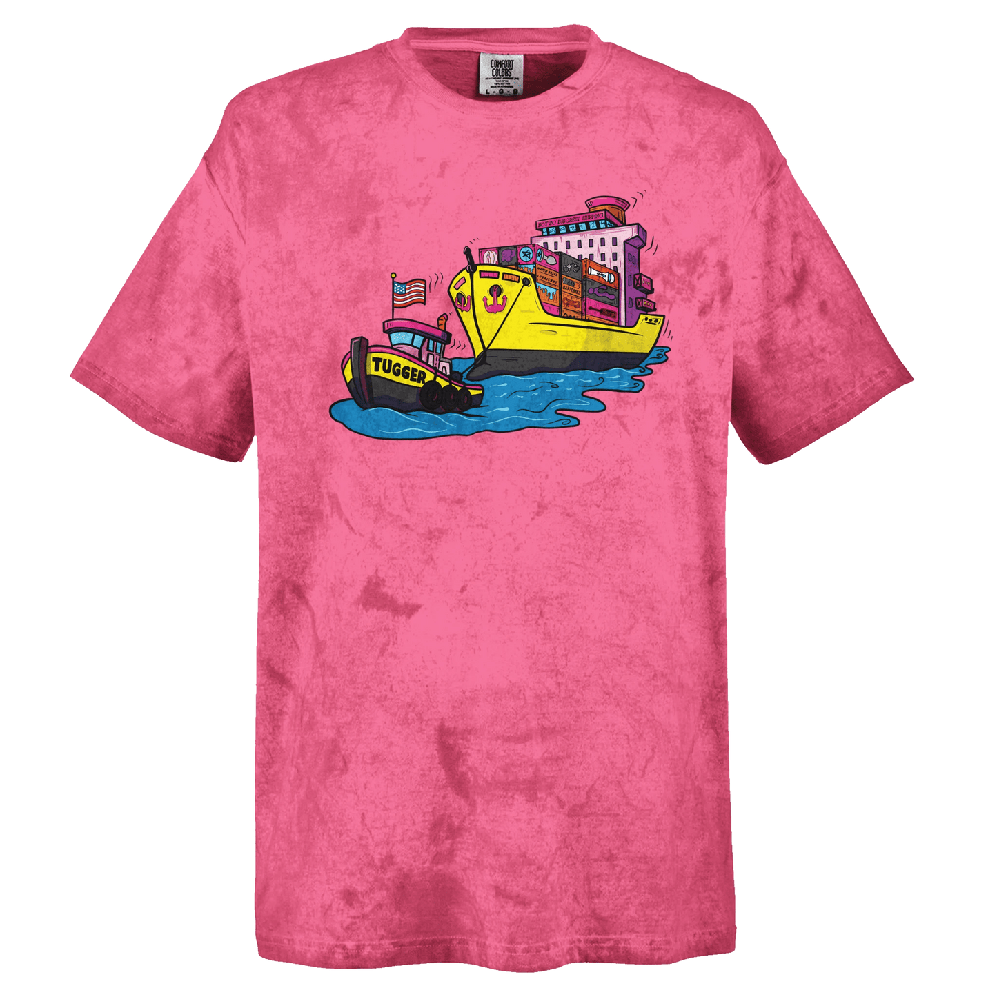 Cheeky Tugger Erotic Nautical Adventure Unisex Heavyweight Tie-Dye Crewneck T-Shirt | Comfort Colors 1745 - Urban Muse & Sultry Hues