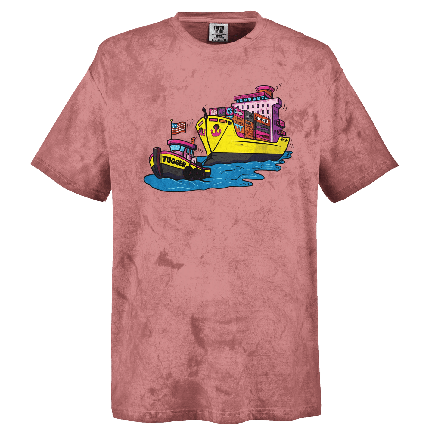 Cheeky Tugger Erotic Nautical Adventure Unisex Heavyweight Tie-Dye Crewneck T-Shirt | Comfort Colors 1745 - Urban Muse & Sultry Hues