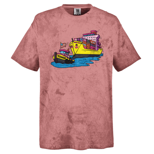 Cheeky Tugger Erotic Nautical Adventure Unisex Heavyweight Tie-Dye Crewneck T-Shirt | Comfort Colors 1745 - Urban Muse & Sultry Hues