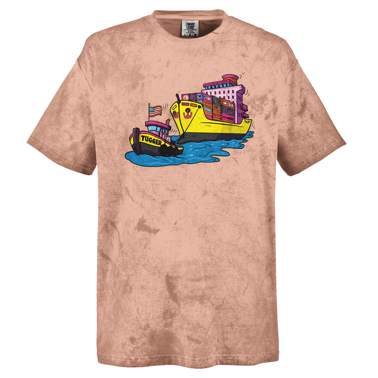 Cheeky Tugger Erotic Nautical Adventure Unisex Heavyweight Tie-Dye Crewneck T-Shirt | Comfort Colors 1745 - Urban Muse & Sultry Hues