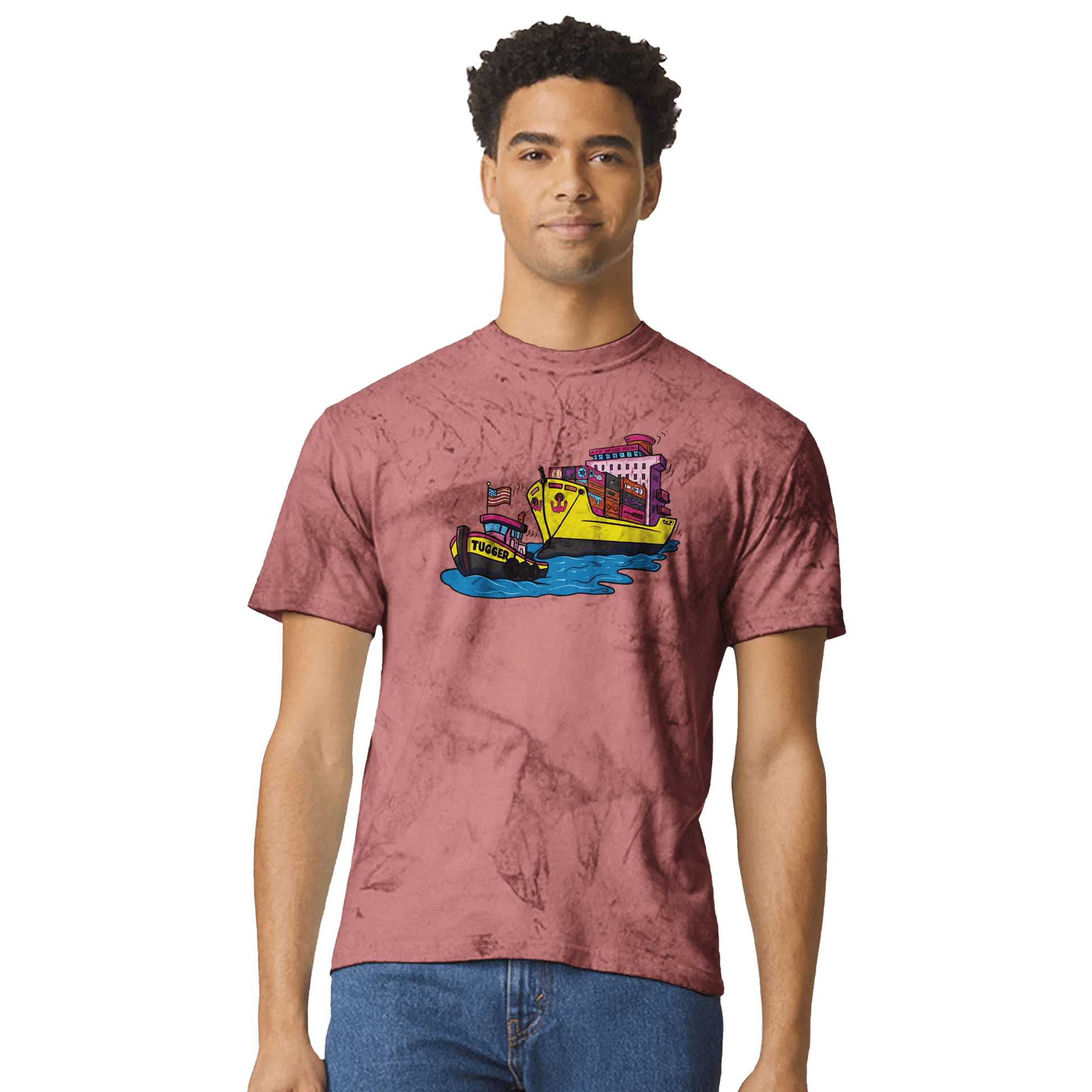 Cheeky Tugger Erotic Nautical Adventure Unisex Heavyweight Tie-Dye Crewneck T-Shirt | Comfort Colors 1745 - Urban Muse & Sultry Hues
