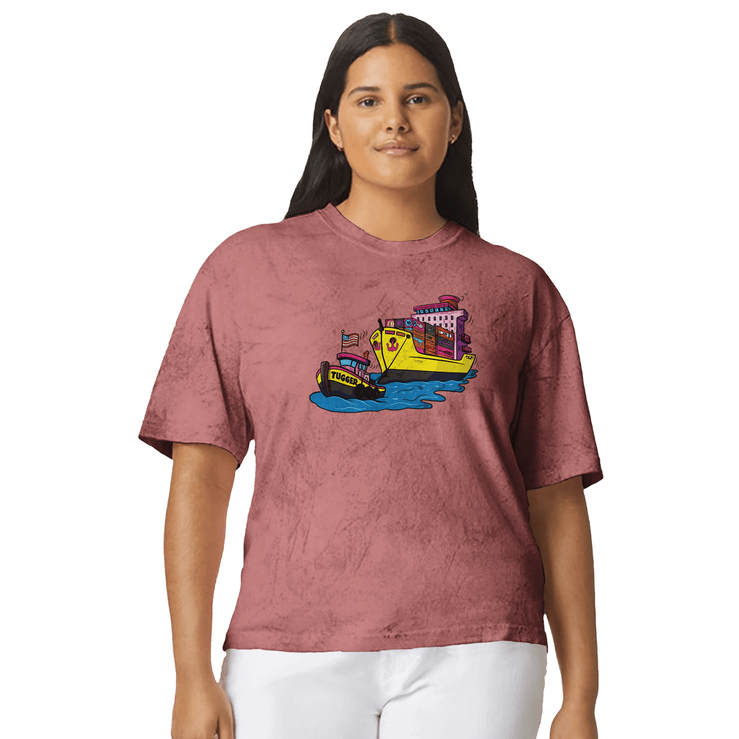 Cheeky Tugger Erotic Nautical Adventure Unisex Heavyweight Tie-Dye Crewneck T-Shirt | Comfort Colors 1745 - Urban Muse & Sultry Hues