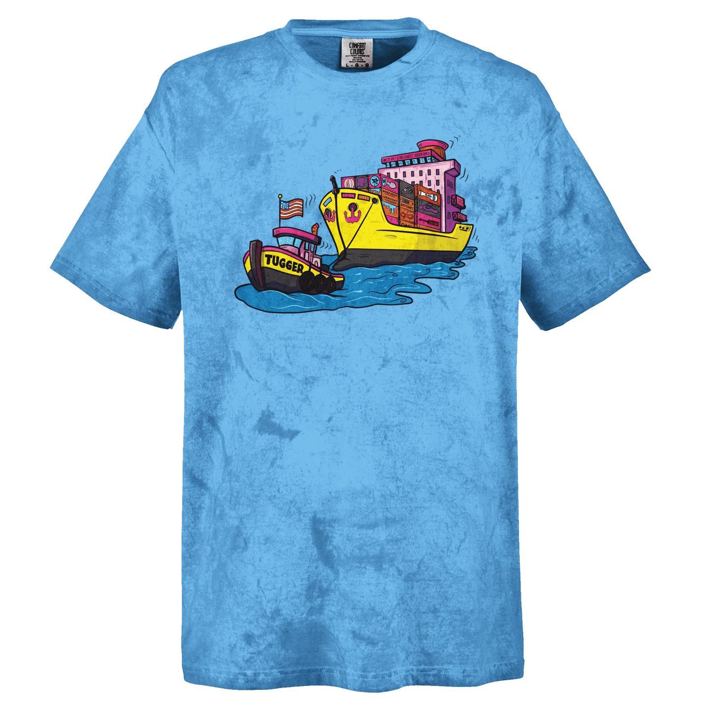 Cheeky Tugger Erotic Nautical Adventure Unisex Heavyweight Tie-Dye Crewneck T-Shirt | Comfort Colors 1745 - Urban Muse & Sultry Hues