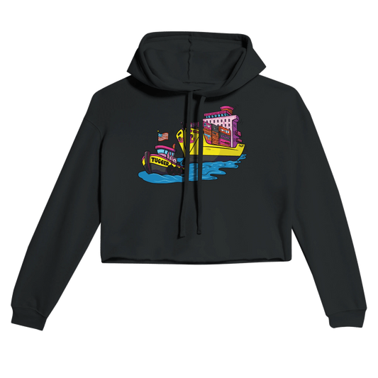 Cheeky Tugger Erotic Nautical Adventure Women's Cropped Hoodie | Bella + Canvas 7502 - Urban Muse & Sultry Hues