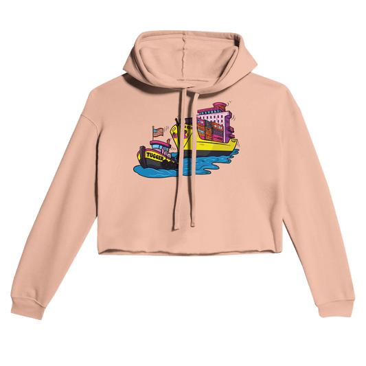 Cheeky Tugger Erotic Nautical Adventure Women's Cropped Hoodie | Bella + Canvas 7502 - Urban Muse & Sultry Hues