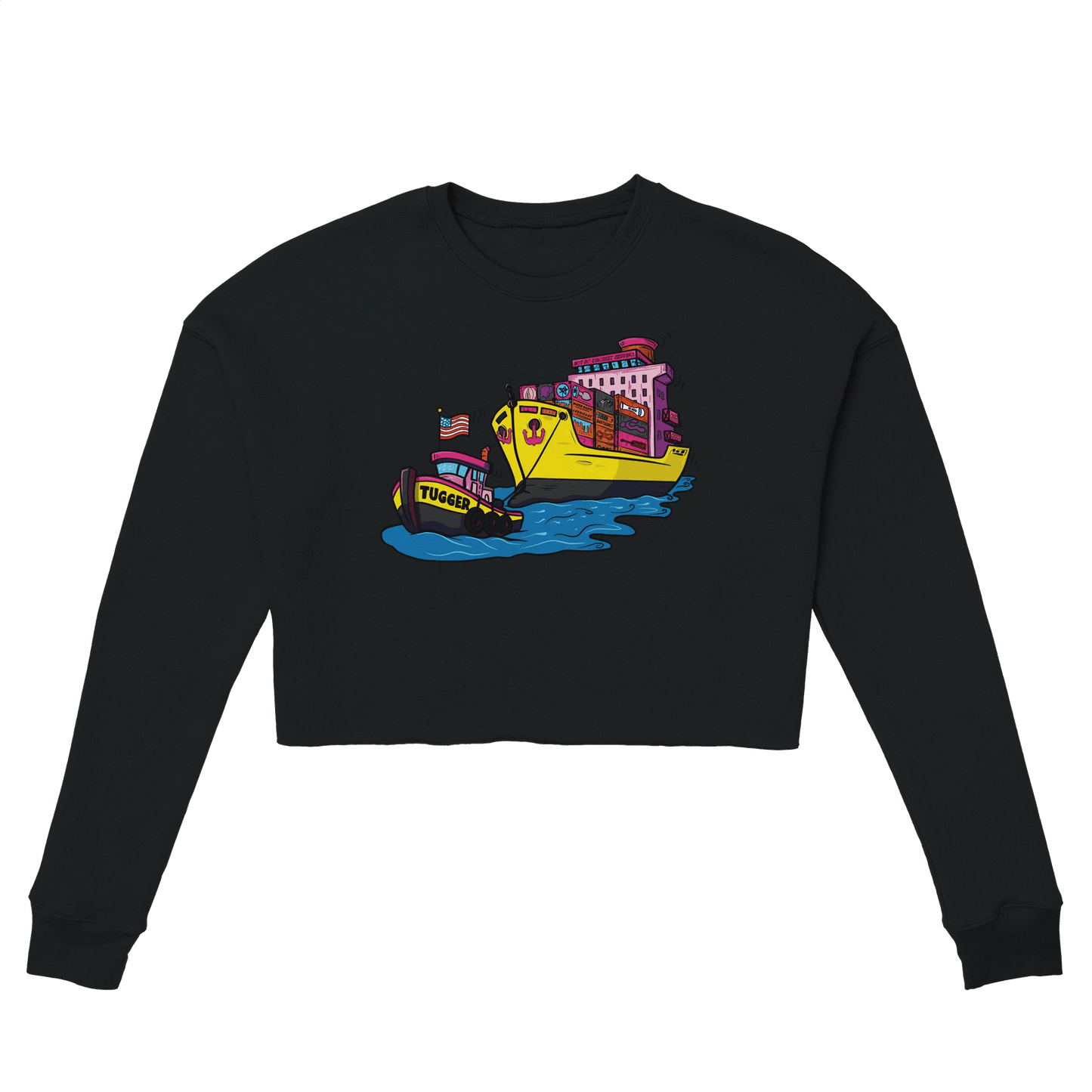 Cheeky Tugger Erotic Nautical Adventure Women's Cropped Sweatshirt | Bella + Canvas 7503 - Urban Muse & Sultry Hues