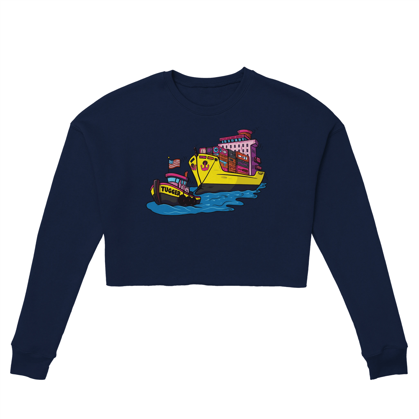 Cheeky Tugger Erotic Nautical Adventure Women's Cropped Sweatshirt | Bella + Canvas 7503 - Urban Muse & Sultry Hues