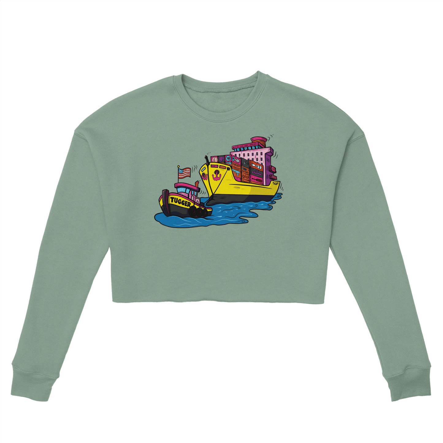 Cheeky Tugger Erotic Nautical Adventure Women's Cropped Sweatshirt | Bella + Canvas 7503 - Urban Muse & Sultry Hues