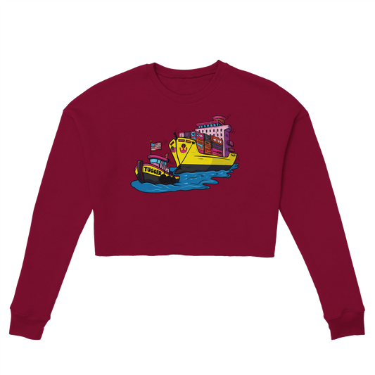 Cheeky Tugger Erotic Nautical Adventure Women's Cropped Sweatshirt | Bella + Canvas 7503 - Urban Muse & Sultry Hues