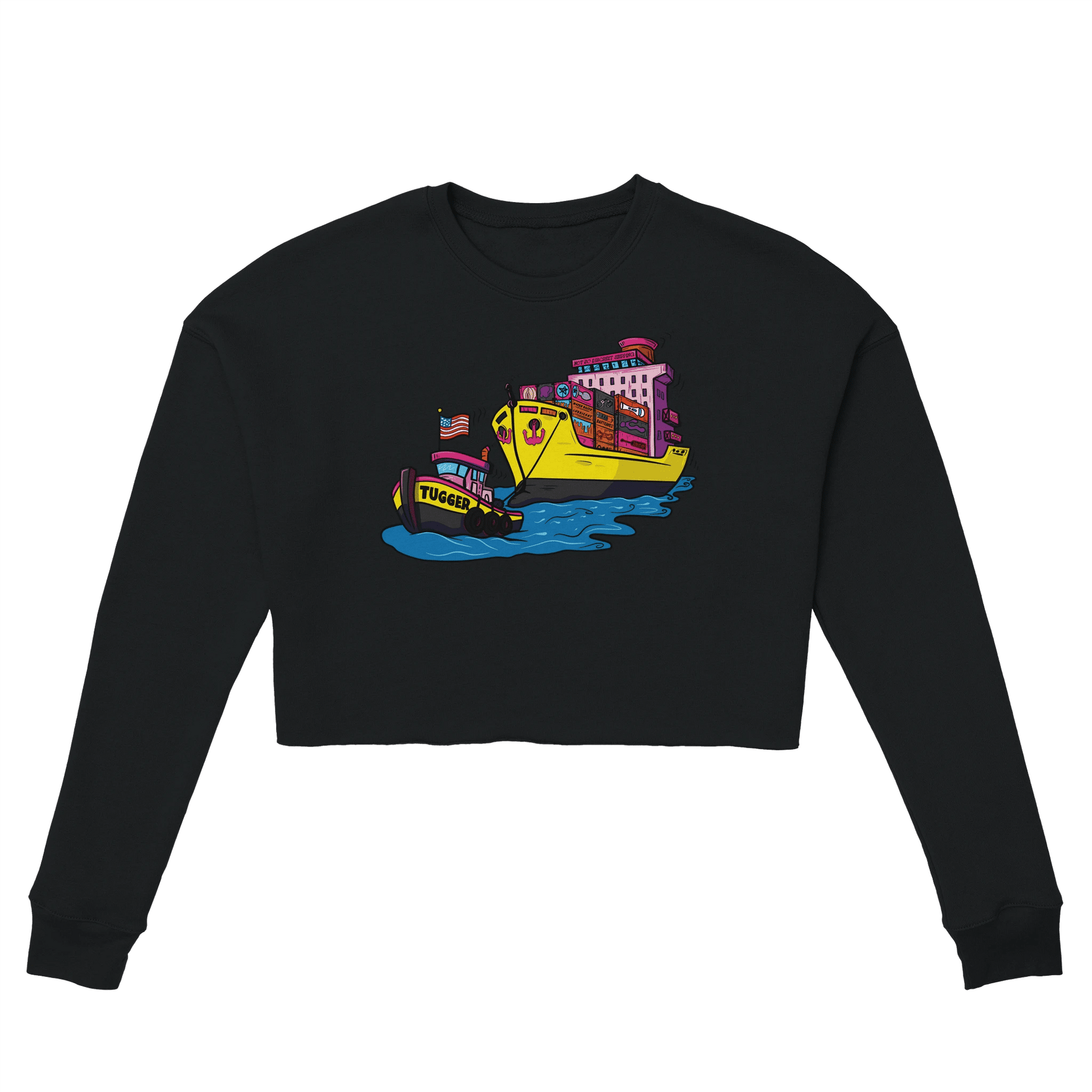Cheeky Tugger Erotic Nautical Adventure Women's Cropped Sweatshirt | Bella + Canvas 7503 - Urban Muse & Sultry Hues