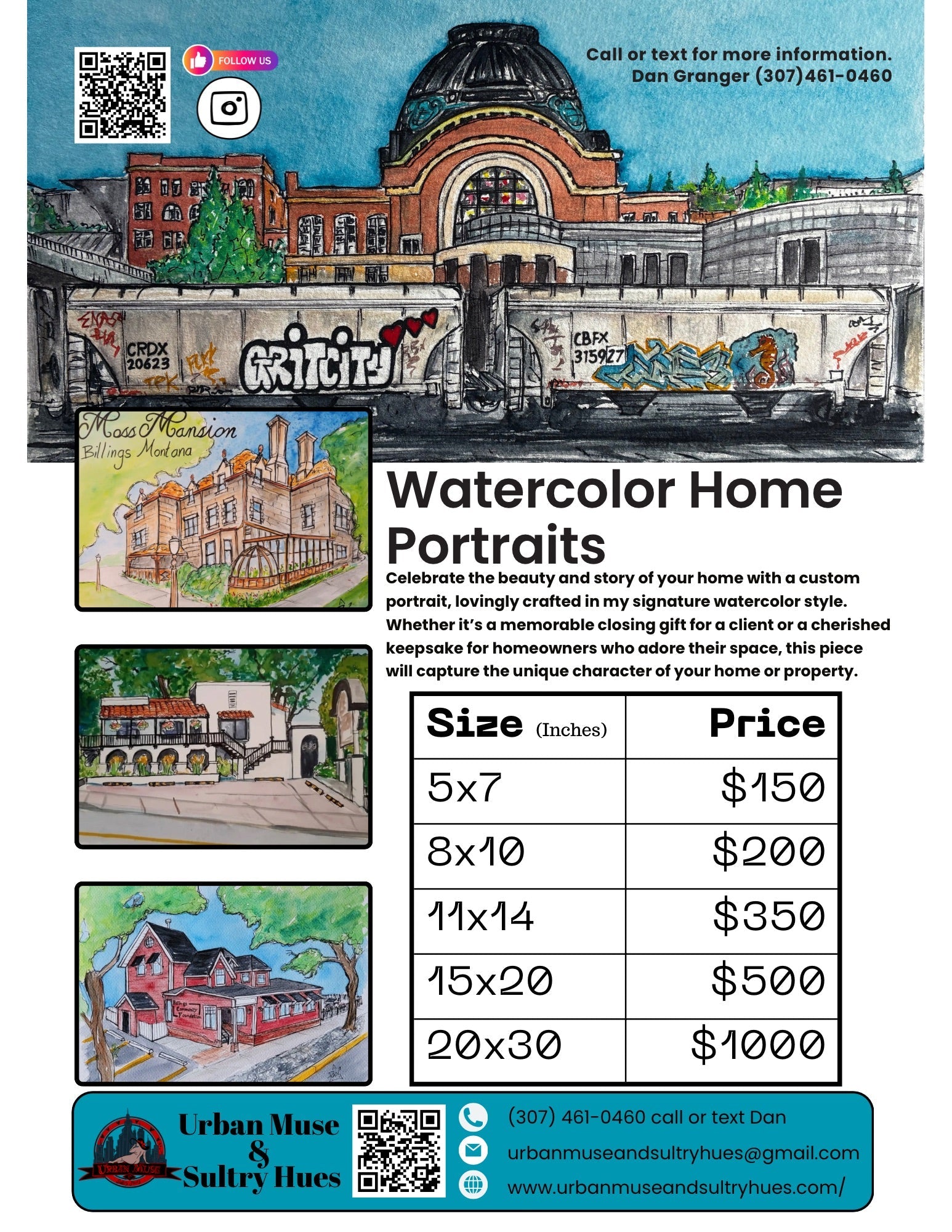 Custom Home Portrait - Urban Muse & Sultry Hues