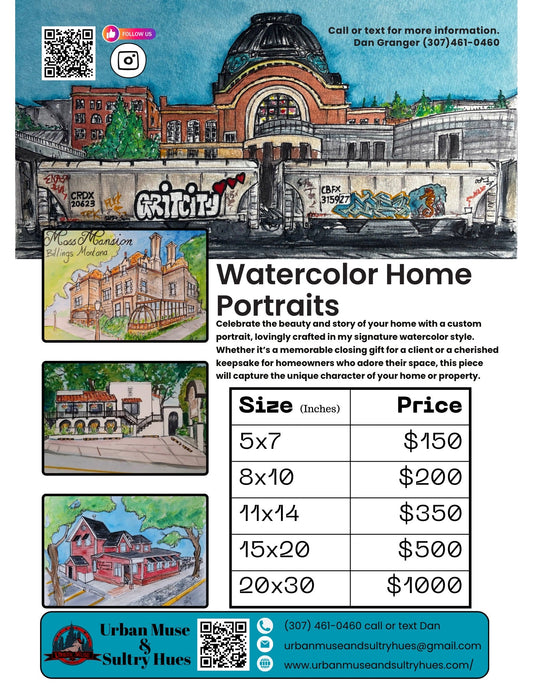 Custom Home Portrait - Urban Muse & Sultry Hues