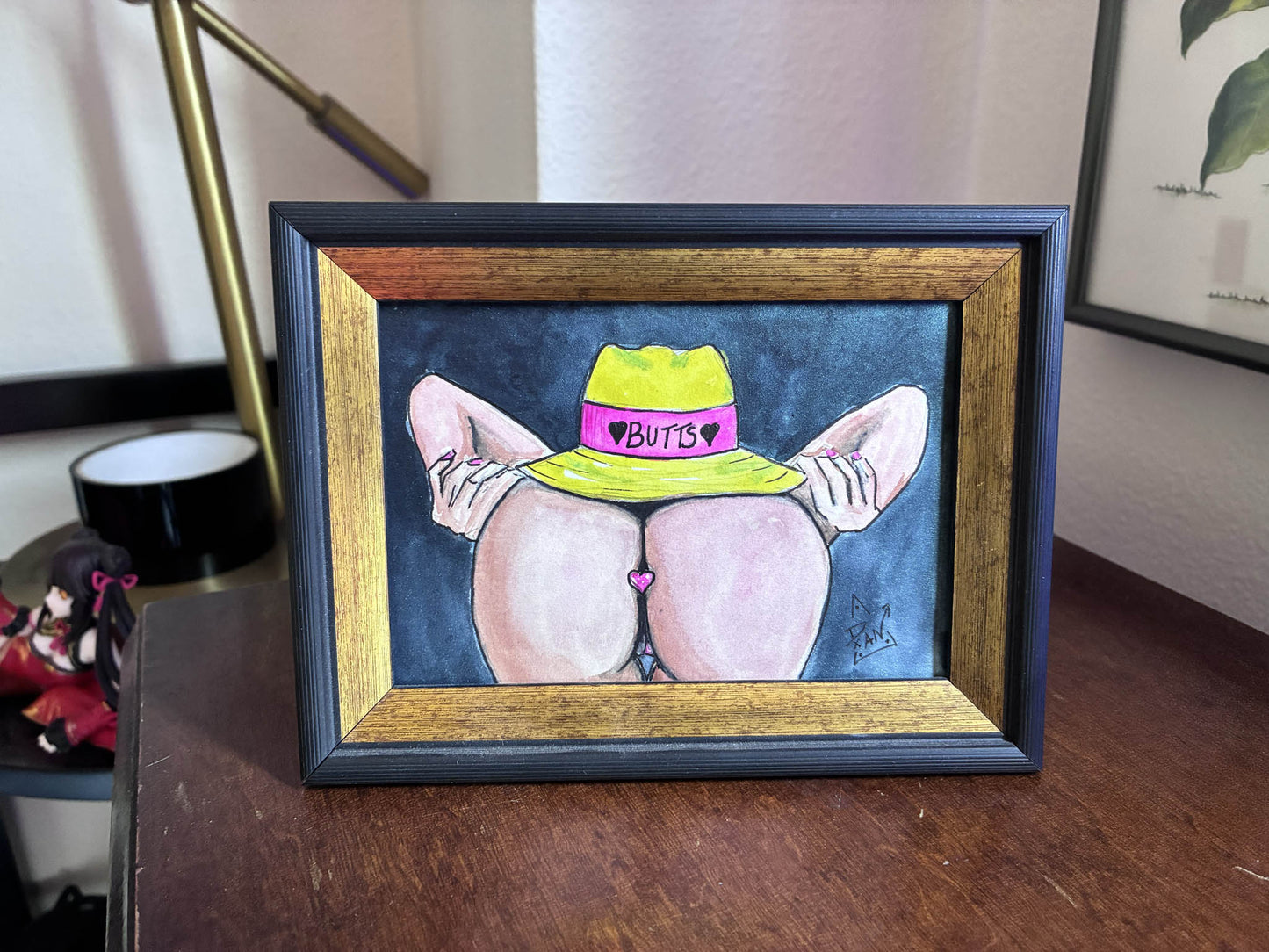 Cute Butts Drive Me Nuts Watercolor Painting 3.5x5” - Urban Muse & Sultry Hues