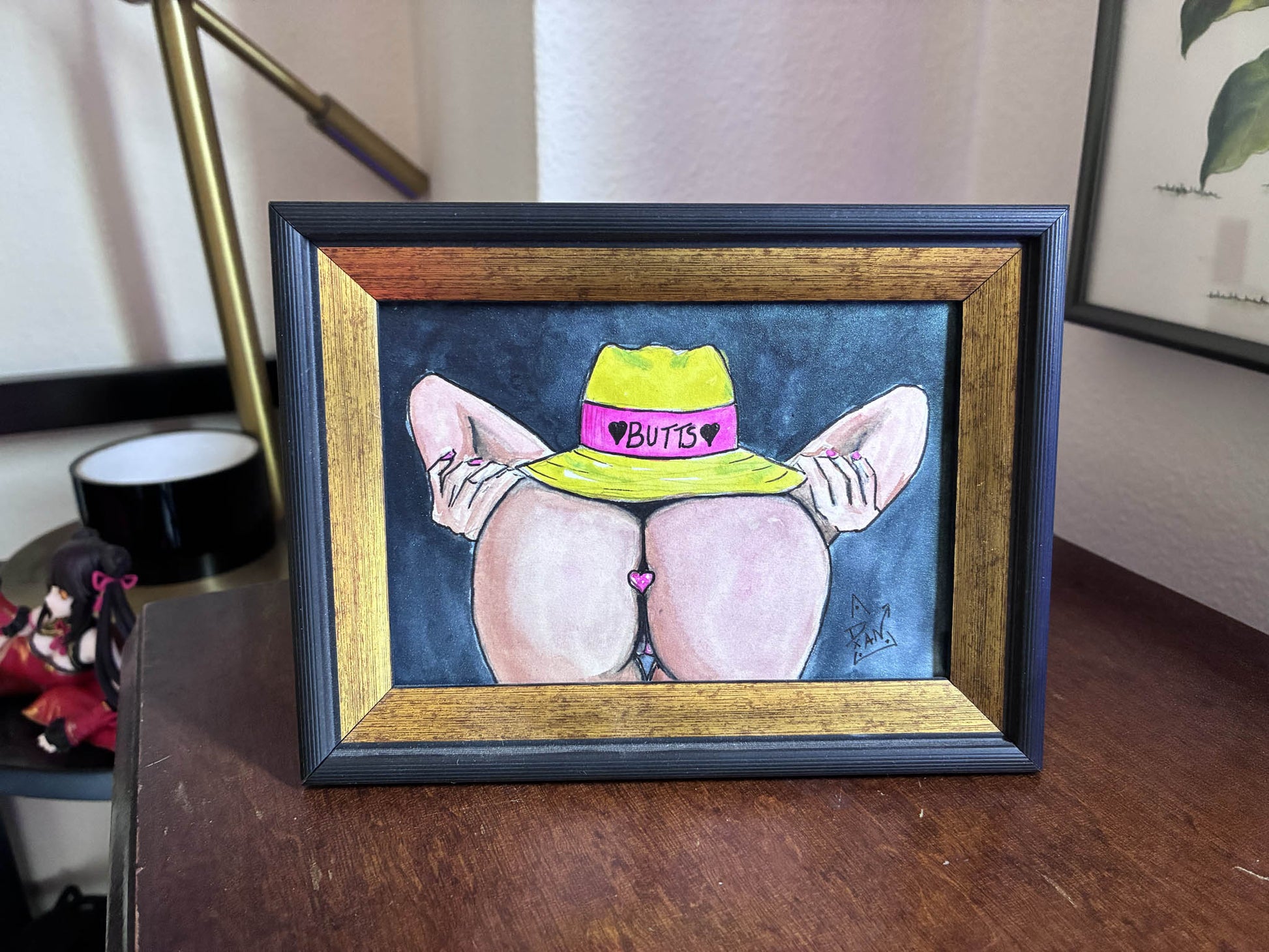 Cute Butts Drive Me Nuts Watercolor Painting 3.5x5” - Urban Muse & Sultry Hues