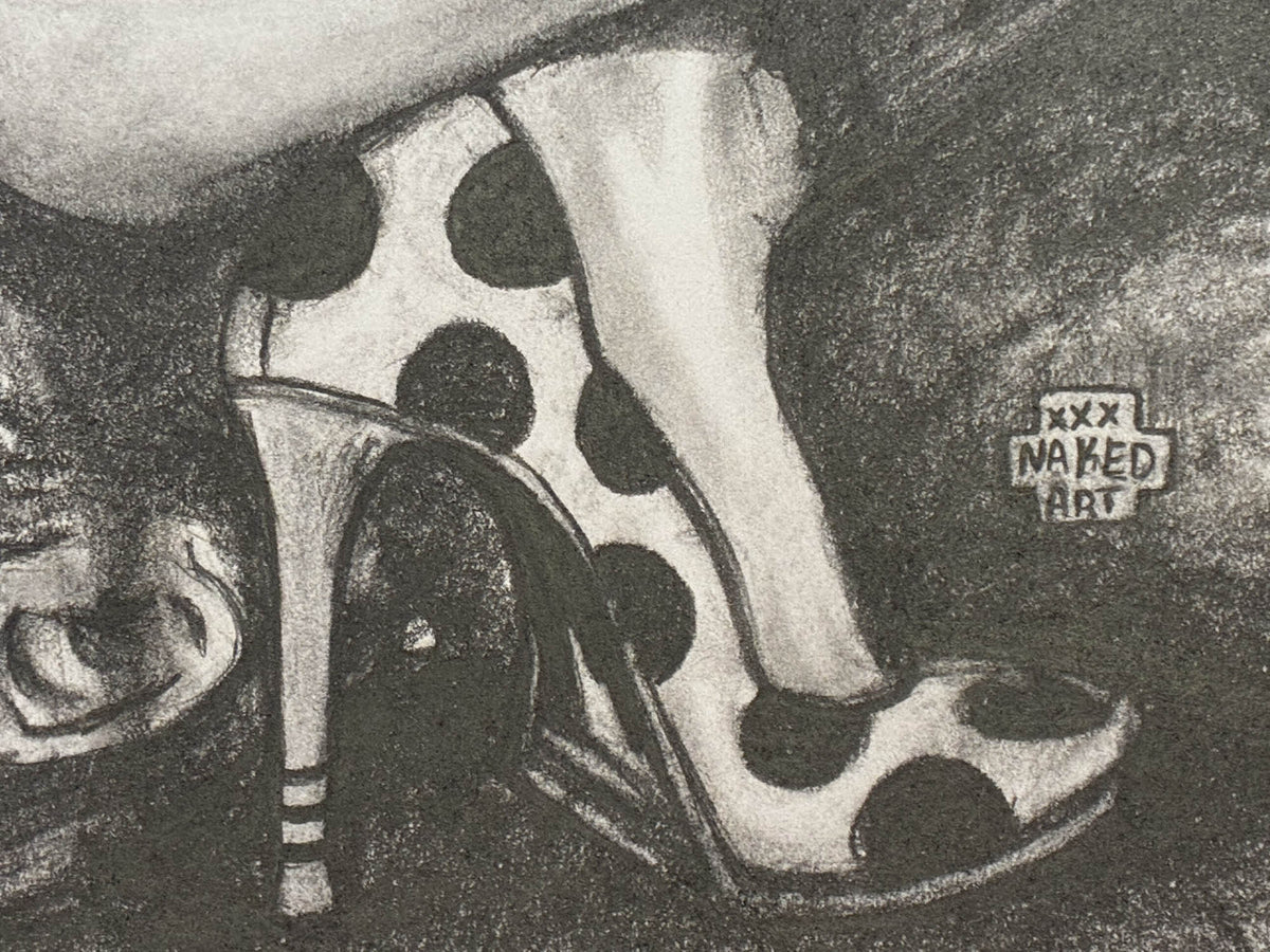 Cute Shoes Sit On My Face 8.5x11" Pencil Drawing - Urban Muse & Sultry Hues