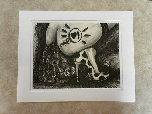 Cute Shoes Sit On My Face 8.5x11" Pencil Drawing - Urban Muse & Sultry Hues