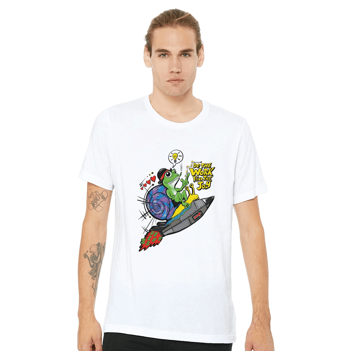 Do the Work Find the Joy Motivational Snail & Frog Tee | Bella Canvas 3001 - Urban Muse & Sultry Hues