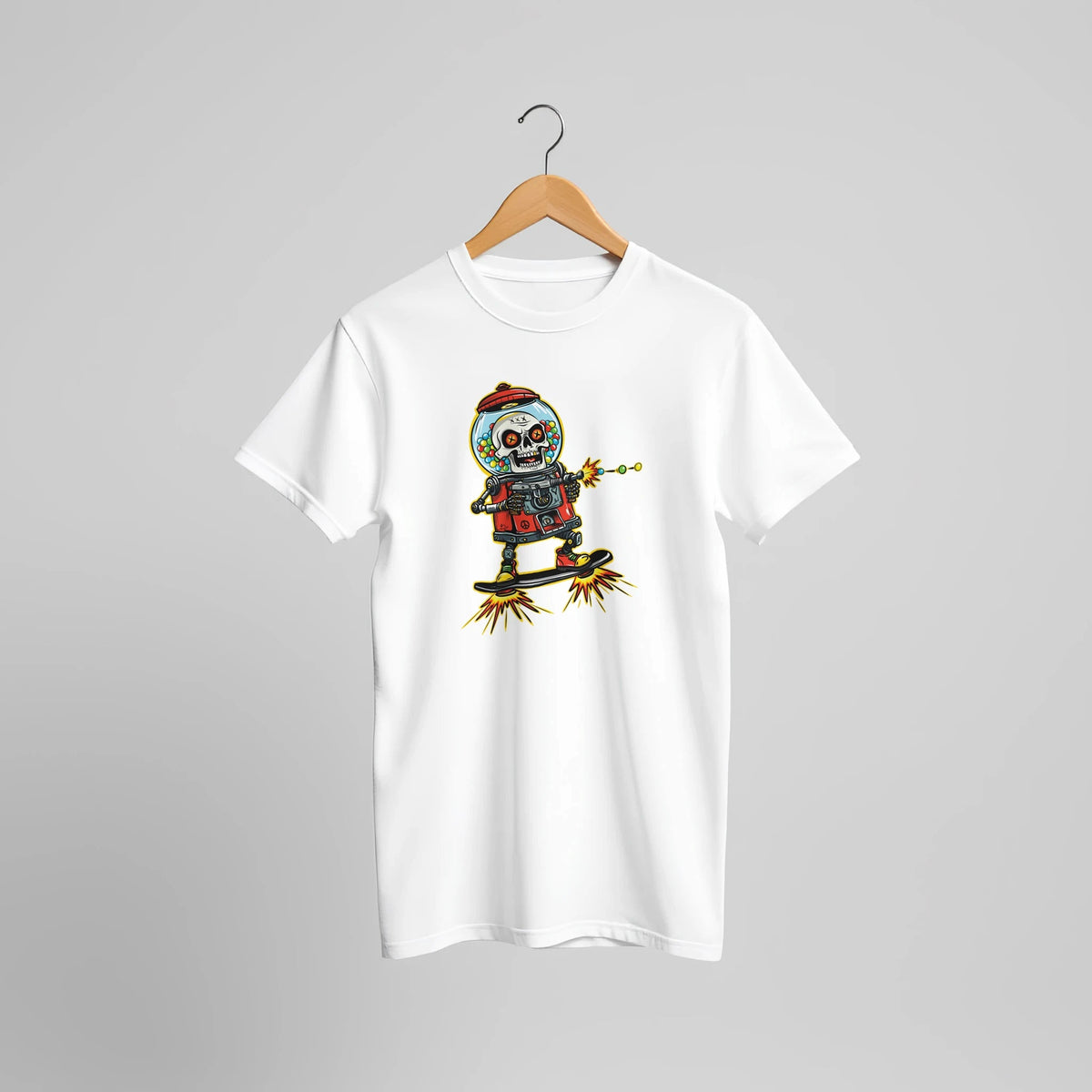 Double Bubble Trouble Skull Gumball Robot Tee – Unisex Bella+Canvas 3001 - Urban Muse & Sultry Hues