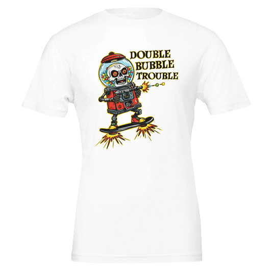 Double Bubble Trouble Skull Gumball Robot Tee – Unisex Bella+Canvas 3001 - Urban Muse & Sultry Hues