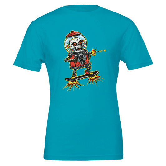 Double Bubble Trouble Skull Gumball Robot Tee – Unisex Bella+Canvas 3001 - Urban Muse & Sultry Hues