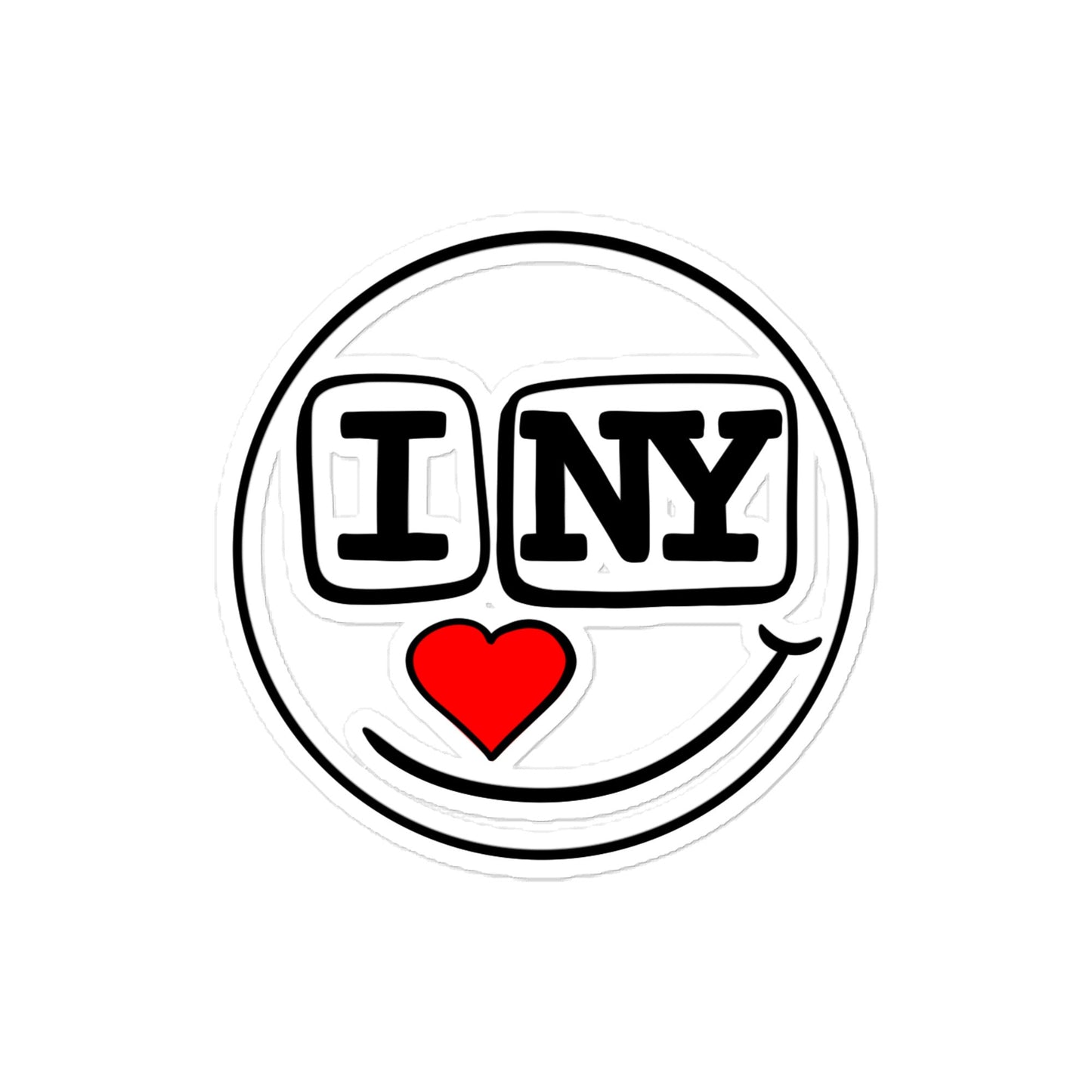 I Love New York Smiley Die - cut stickers - Urban Muse & Sultry Hues