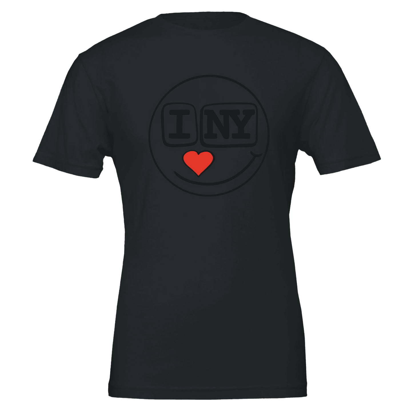 I Love New York Smiley Heart Tee – Red Heart Nose – Unisex Bella+Canvas 3001 - Urban Muse & Sultry Hues