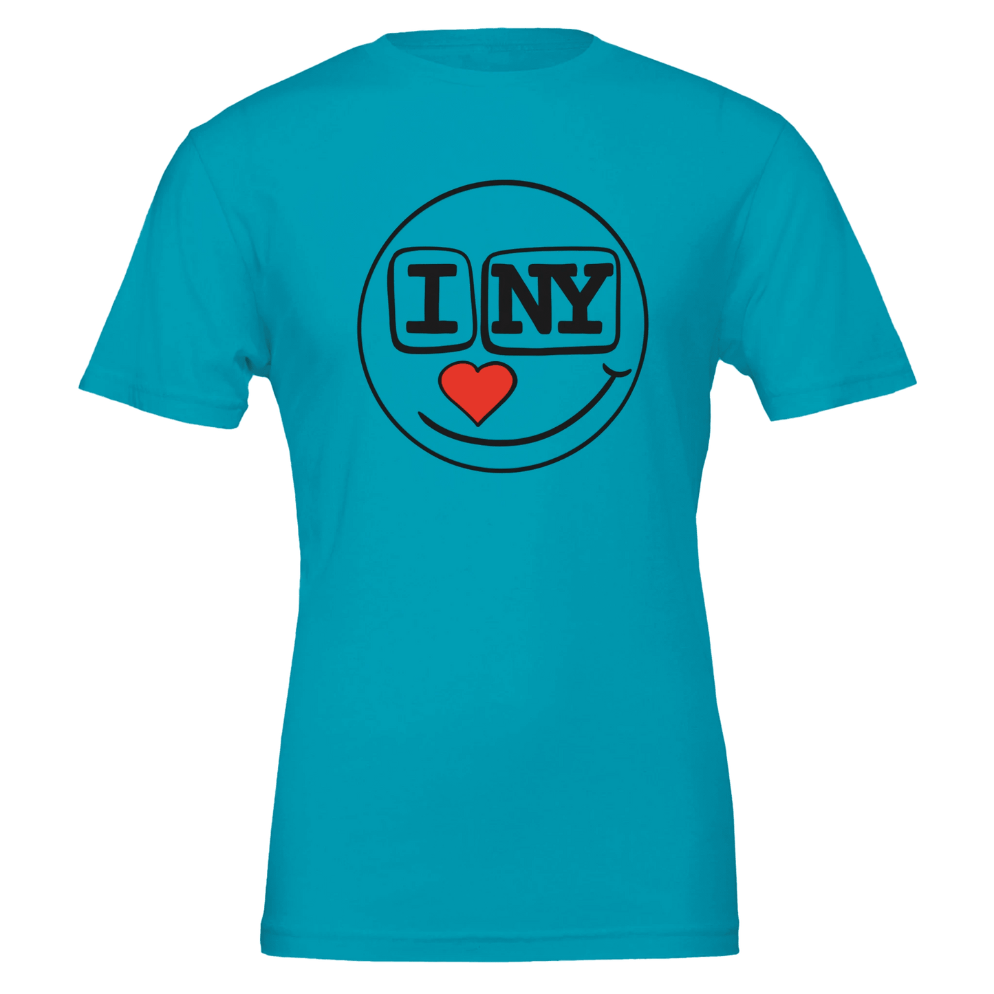I Love New York Smiley Heart Tee – Red Heart Nose – Unisex Bella+Canvas 3001 - Urban Muse & Sultry Hues