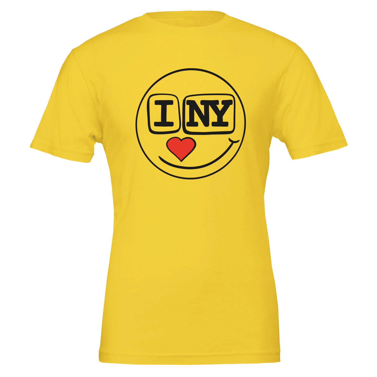 I Love New York Smiley Heart Tee – Red Heart Nose – Unisex Bella+Canvas 3001 - Urban Muse & Sultry Hues