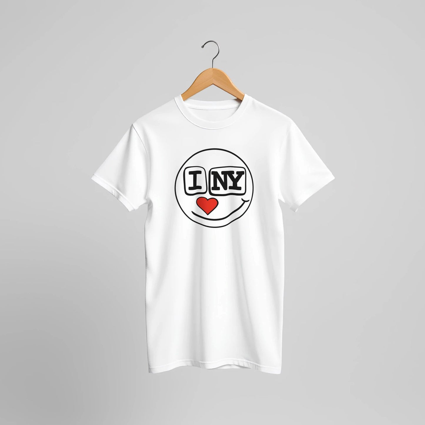 I Love New York Smiley Heart Tee – Red Heart Nose – Unisex Bella+Canvas 3001 - Urban Muse & Sultry Hues