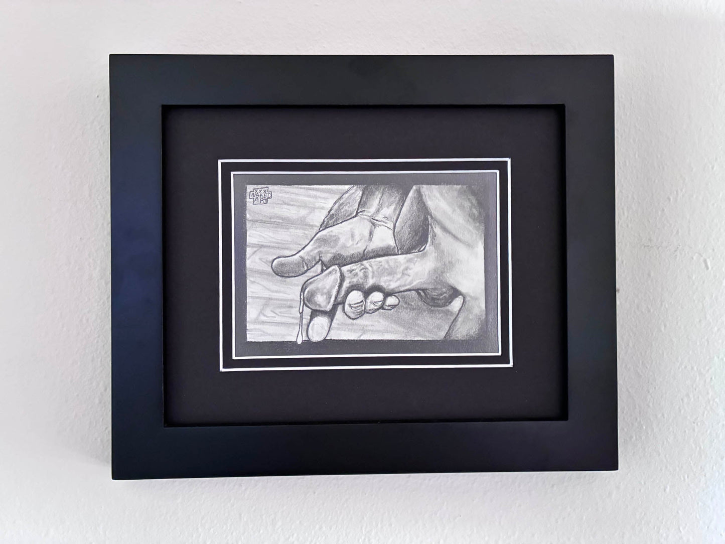 Intimate Male Handjob Pencil Drawing – Dick Pic Delight 5x7” - Urban Muse & Sultry Hues