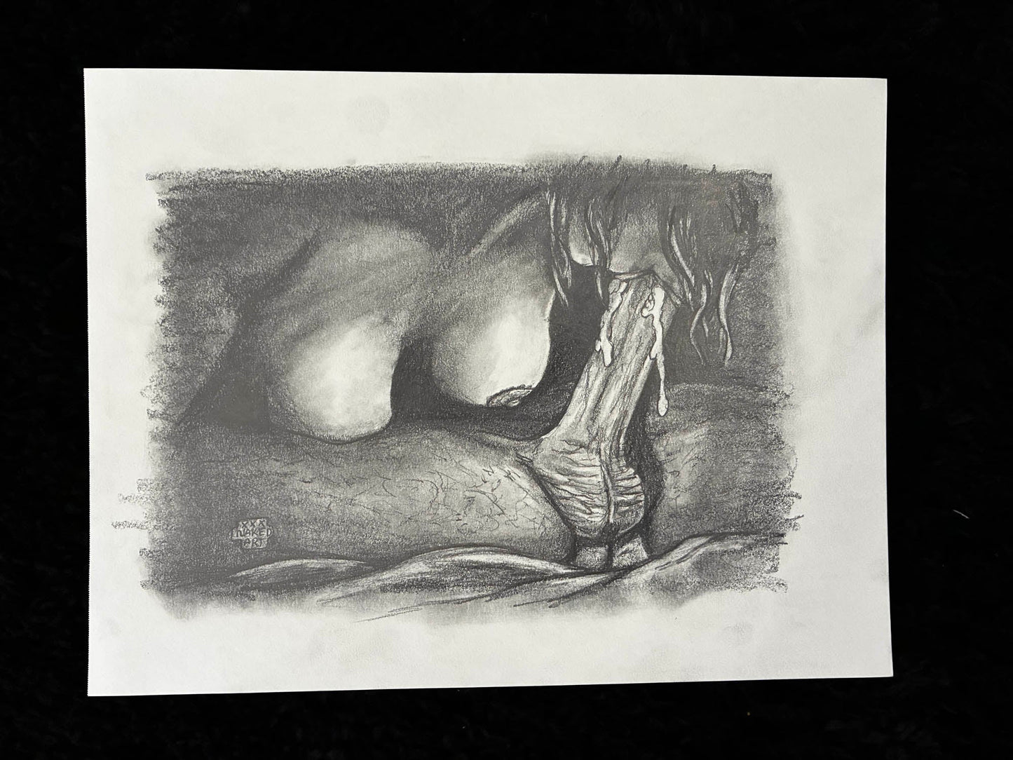 Juicy Blow Job Erotic Pencil Drawing – 8x10 - Urban Muse & Sultry Hues