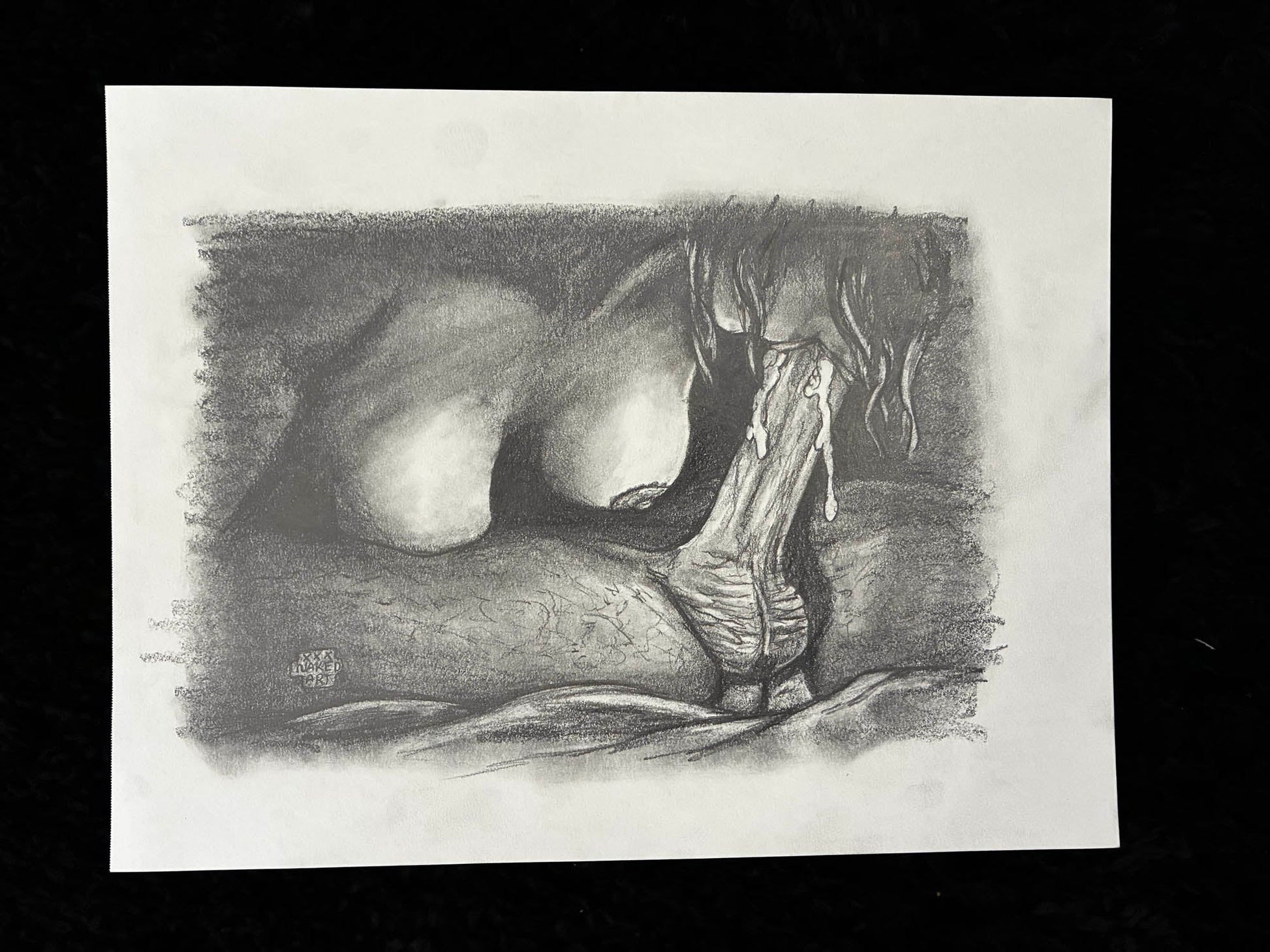 Juicy Blow Job Erotic Pencil Drawing – 8x10 - Urban Muse & Sultry Hues