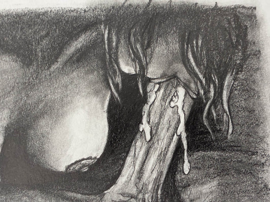 Juicy Blow Job Erotic Pencil Drawing – 8x10 - Urban Muse & Sultry Hues