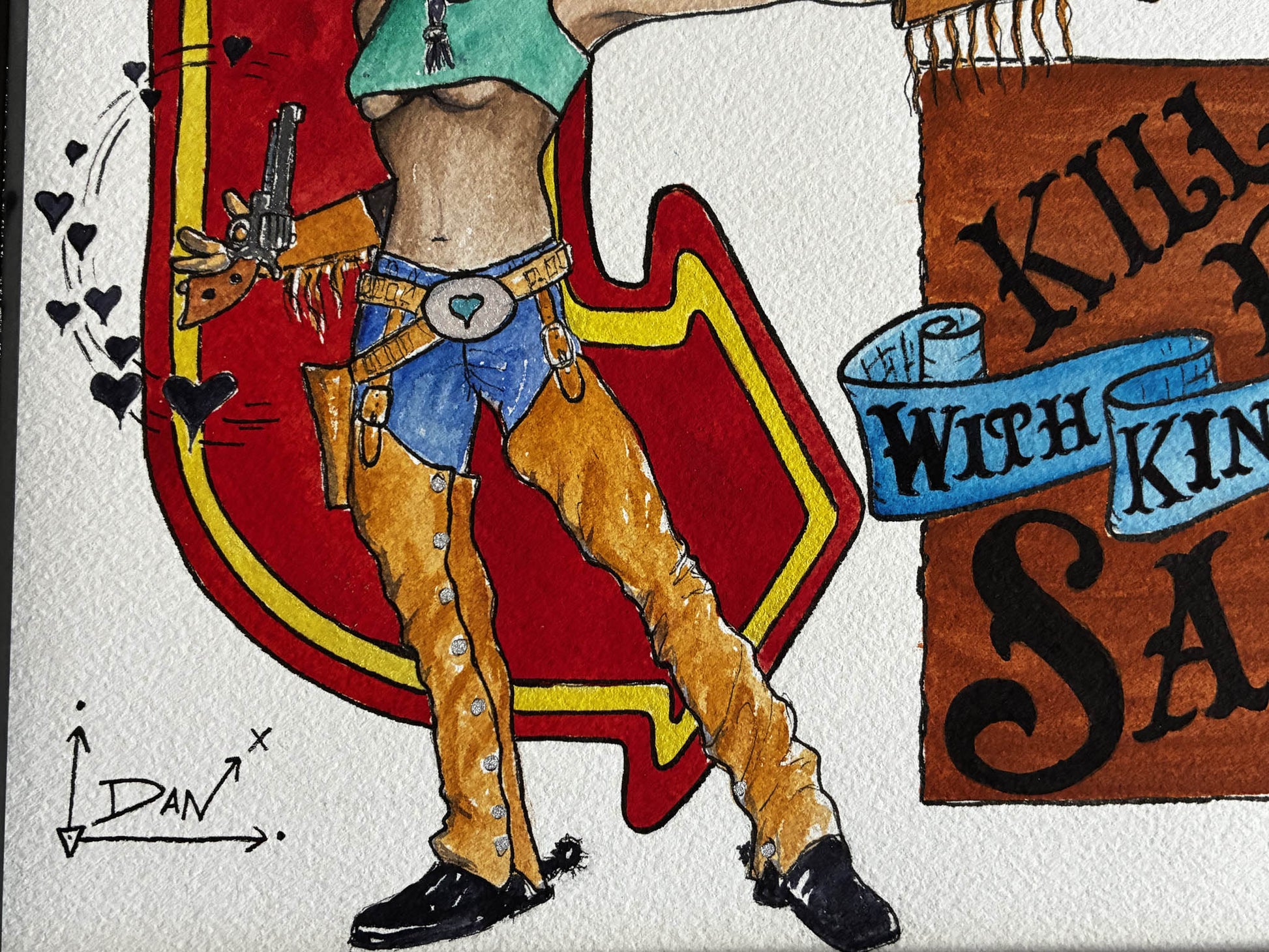Kill Em With Kindness Saloon – Valentines Watercolor Art - Urban Muse & Sultry Hues