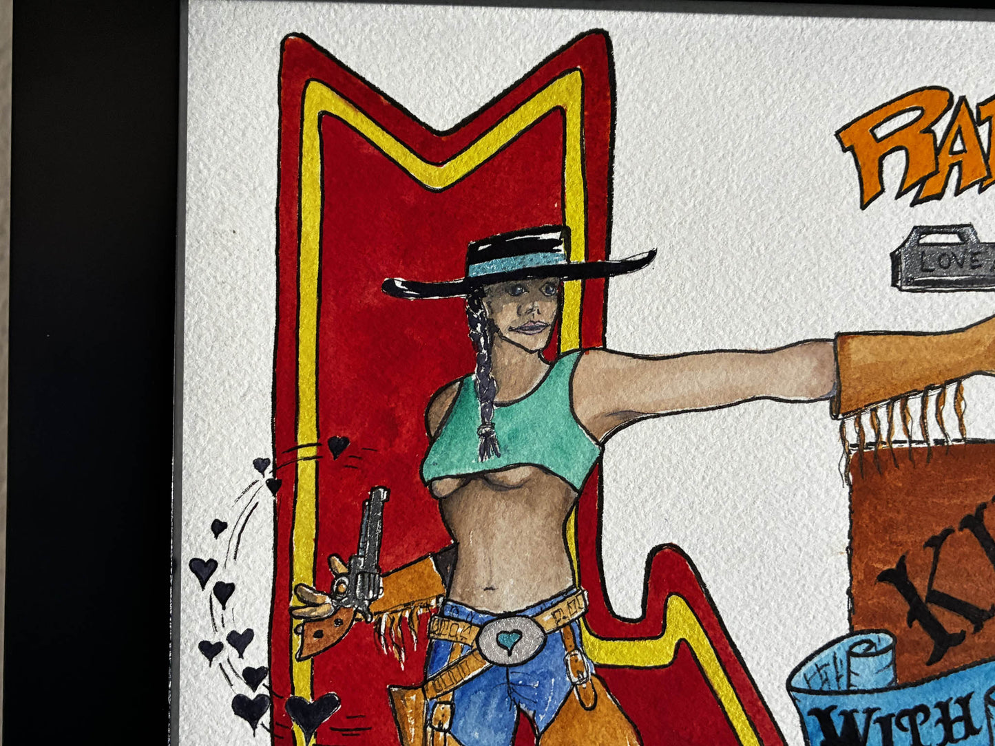 Kill Em With Kindness Saloon – Valentines Watercolor Art - Urban Muse & Sultry Hues