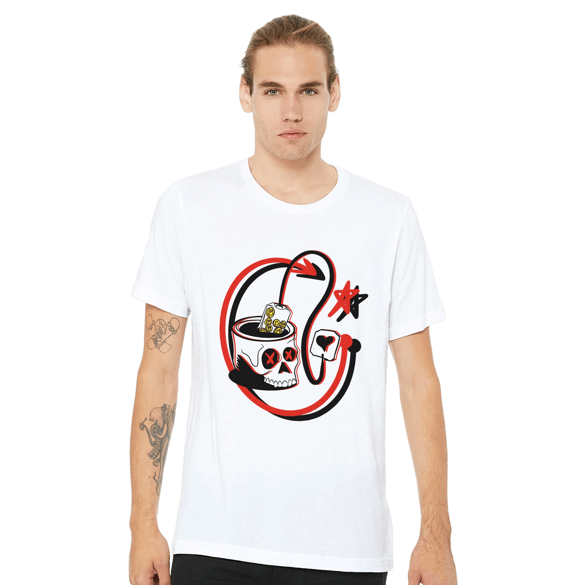 Leo Zodiac Skull Tea Lover T-Shirt | Unique Graphic Tee for Coffee & Tea Enthusiasts - Urban Muse & Sultry Hues