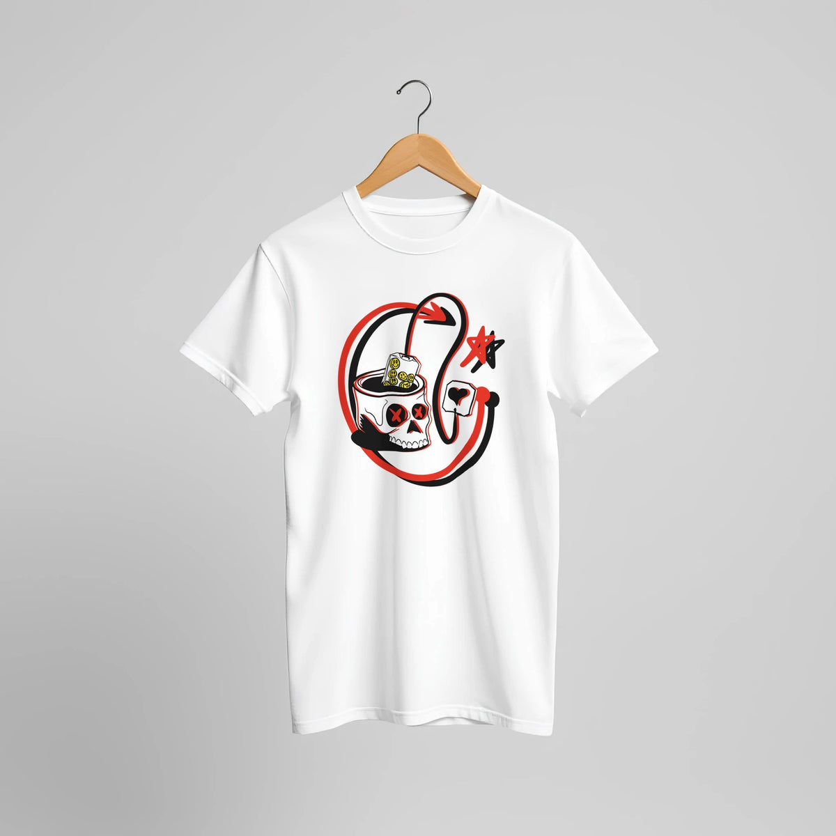 Leo Zodiac Skull Tea Lover T-Shirt | Unique Graphic Tee for Coffee & Tea Enthusiasts - Urban Muse & Sultry Hues