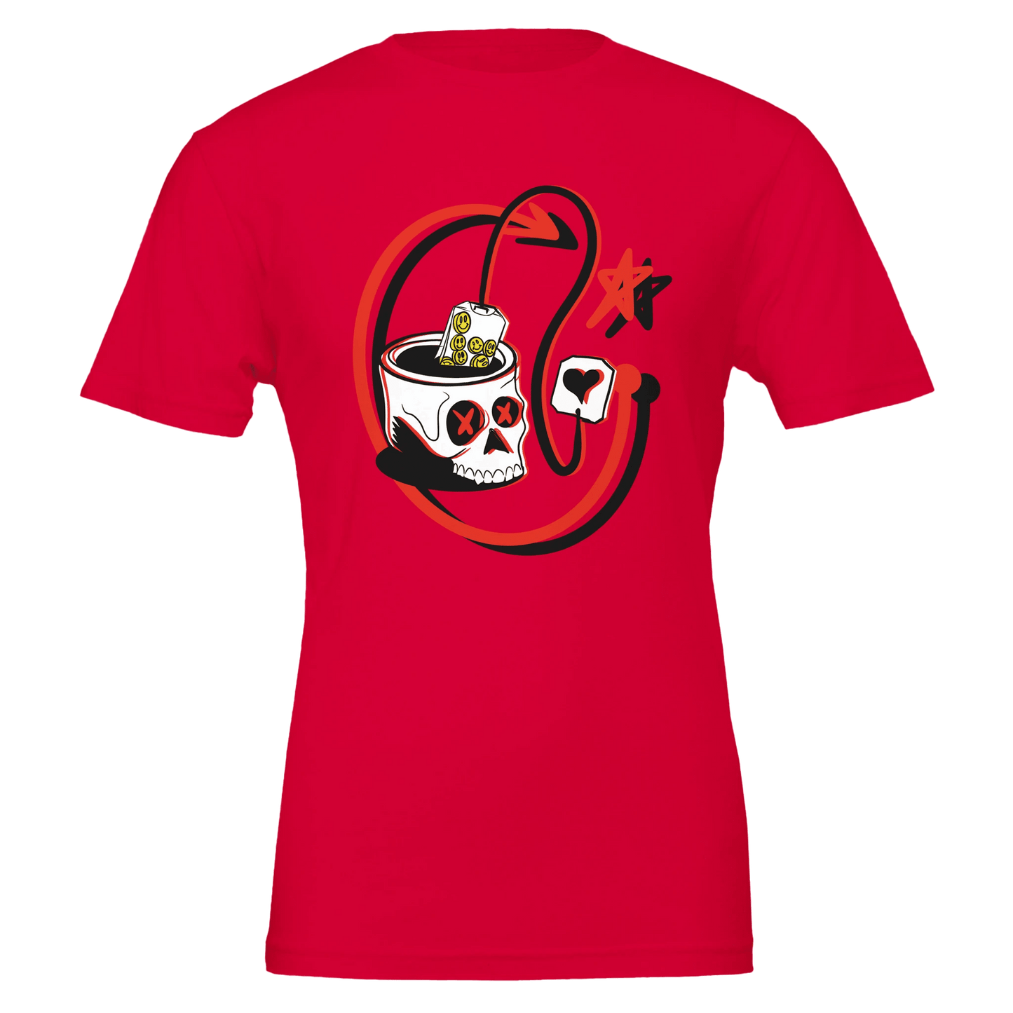 Leo Zodiac Skull Tea Lover T-Shirt | Unique Graphic Tee for Coffee & Tea Enthusiasts - Urban Muse & Sultry Hues