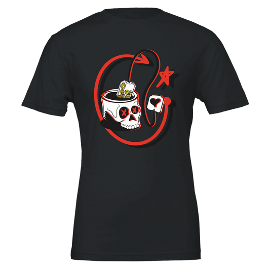 Leo Zodiac Skull Tea Lover T-Shirt | Unique Graphic Tee for Coffee & Tea Enthusiasts - Urban Muse & Sultry Hues