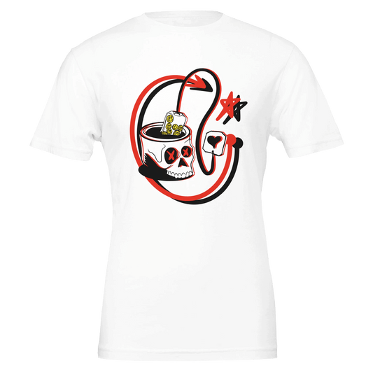 Leo Zodiac Skull Tea Lover T-Shirt | Unique Graphic Tee for Coffee & Tea Enthusiasts - Urban Muse & Sultry Hues