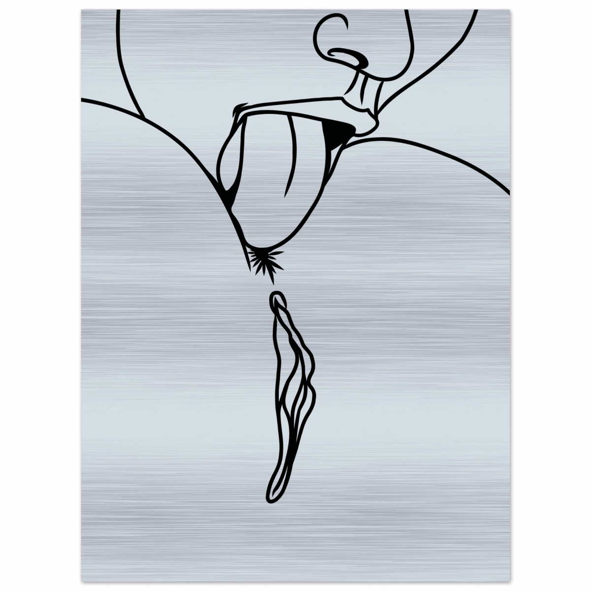 Lick Me – Playful Provocative Graphic Design Brushed Aluminum Print - Urban Muse & Sultry Hues