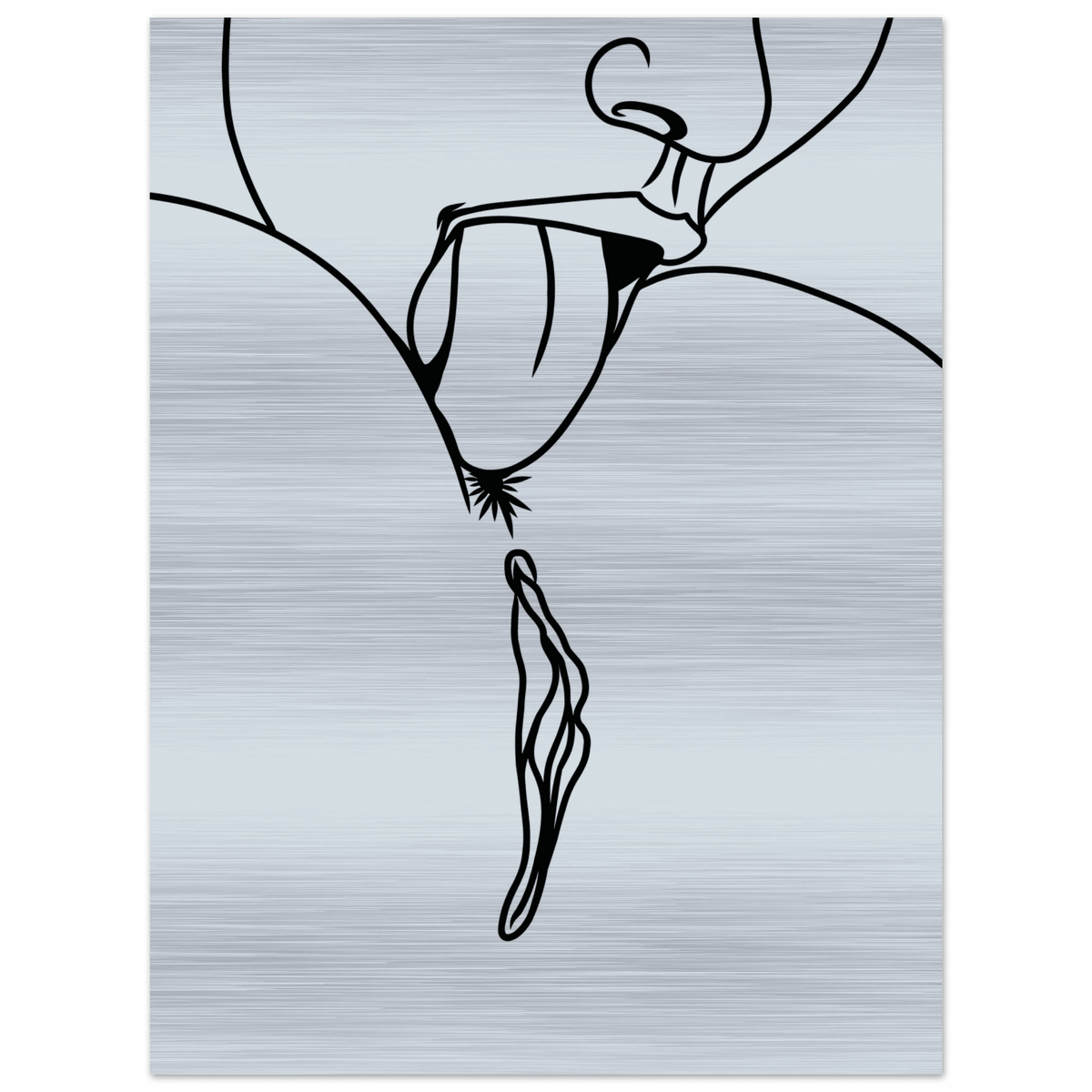 Lick Me – Playful Provocative Graphic Design Brushed Aluminum Print - Urban Muse & Sultry Hues