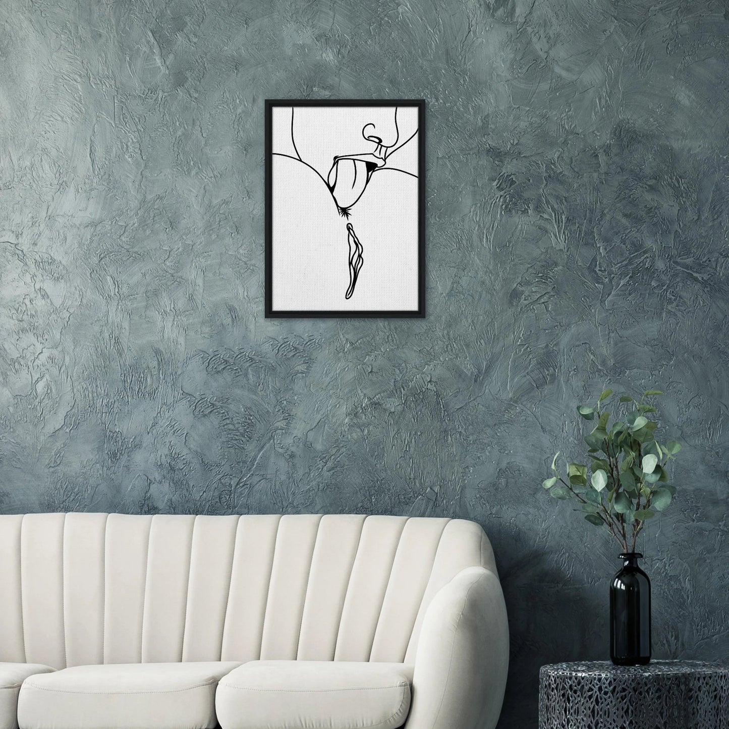 Lick Me – Playful Provocative Graphic Design Framed Canvas - Urban Muse & Sultry Hues