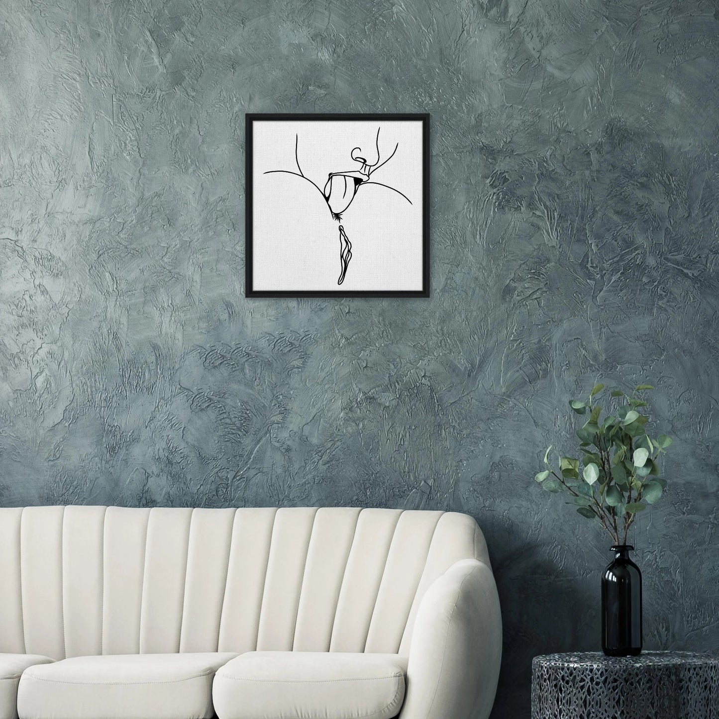 Lick Me – Playful Provocative Graphic Design Framed Canvas - Urban Muse & Sultry Hues