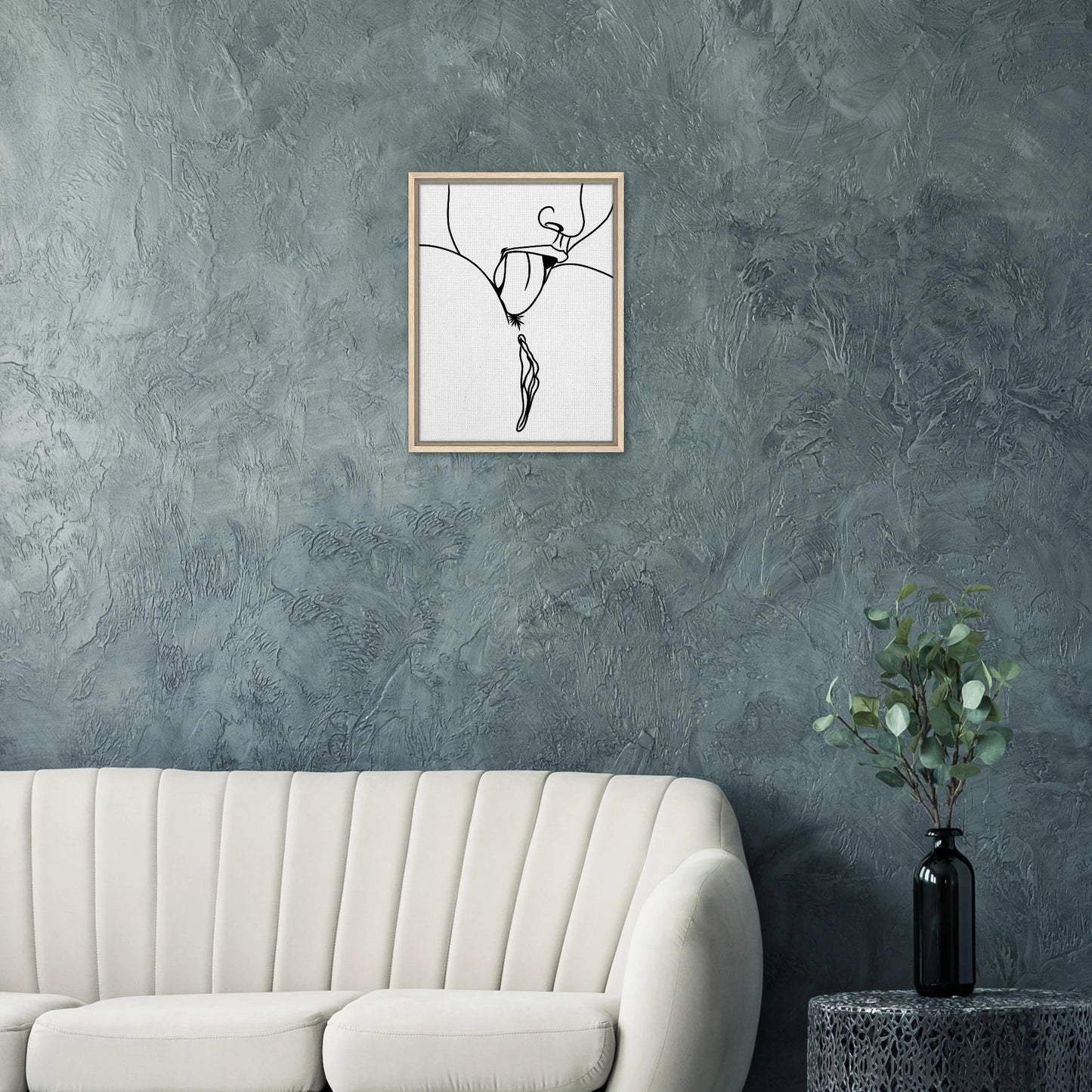 Lick Me – Playful Provocative Graphic Design Framed Canvas - Urban Muse & Sultry Hues