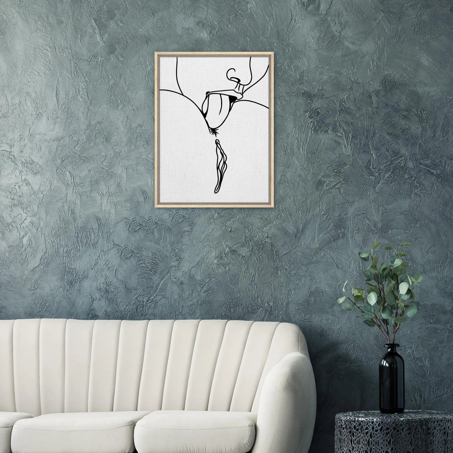Lick Me – Playful Provocative Graphic Design Framed Canvas - Urban Muse & Sultry Hues