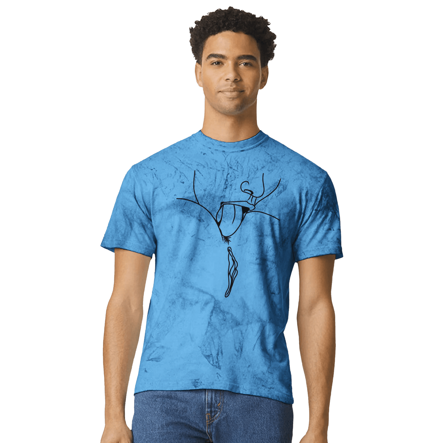 Lick Me – Playful Provocative Graphic Design Unisex Heavyweight Tie-Dye Crewneck T-Shirt | Comfort Colors 1745 - Urban Muse & Sultry Hues