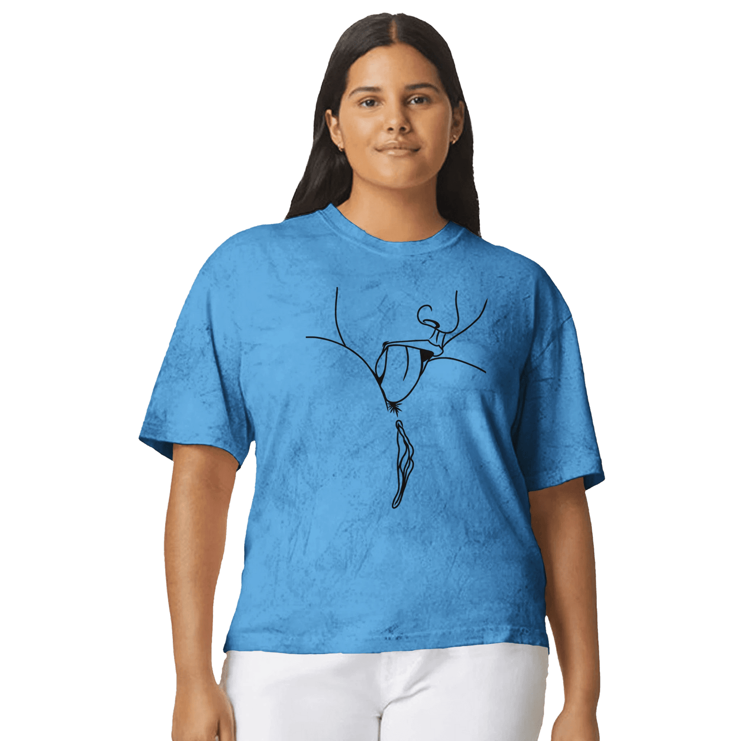Lick Me – Playful Provocative Graphic Design Unisex Heavyweight Tie-Dye Crewneck T-Shirt | Comfort Colors 1745 - Urban Muse & Sultry Hues